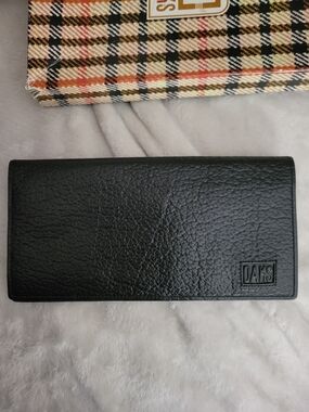 DAKS Men's Black Leather Long Wallet